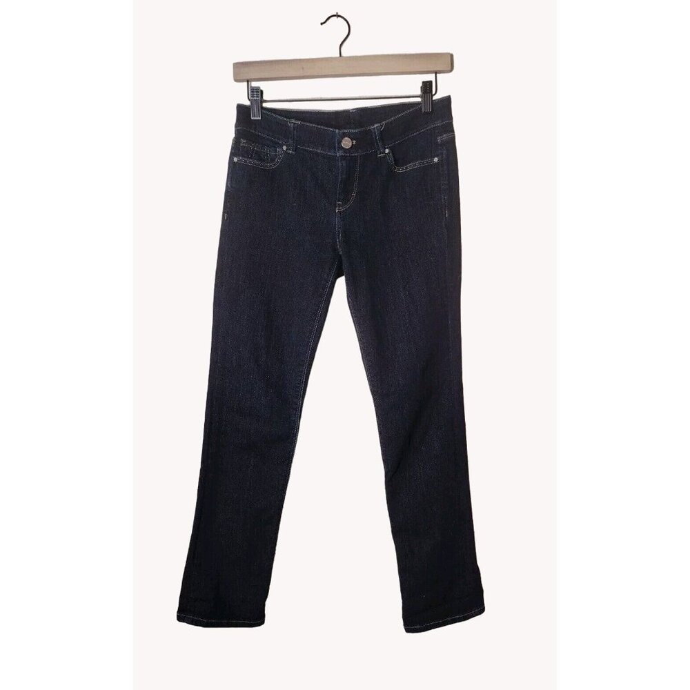 White House Black Market Noir Jeans 28 Stretch Embroidered